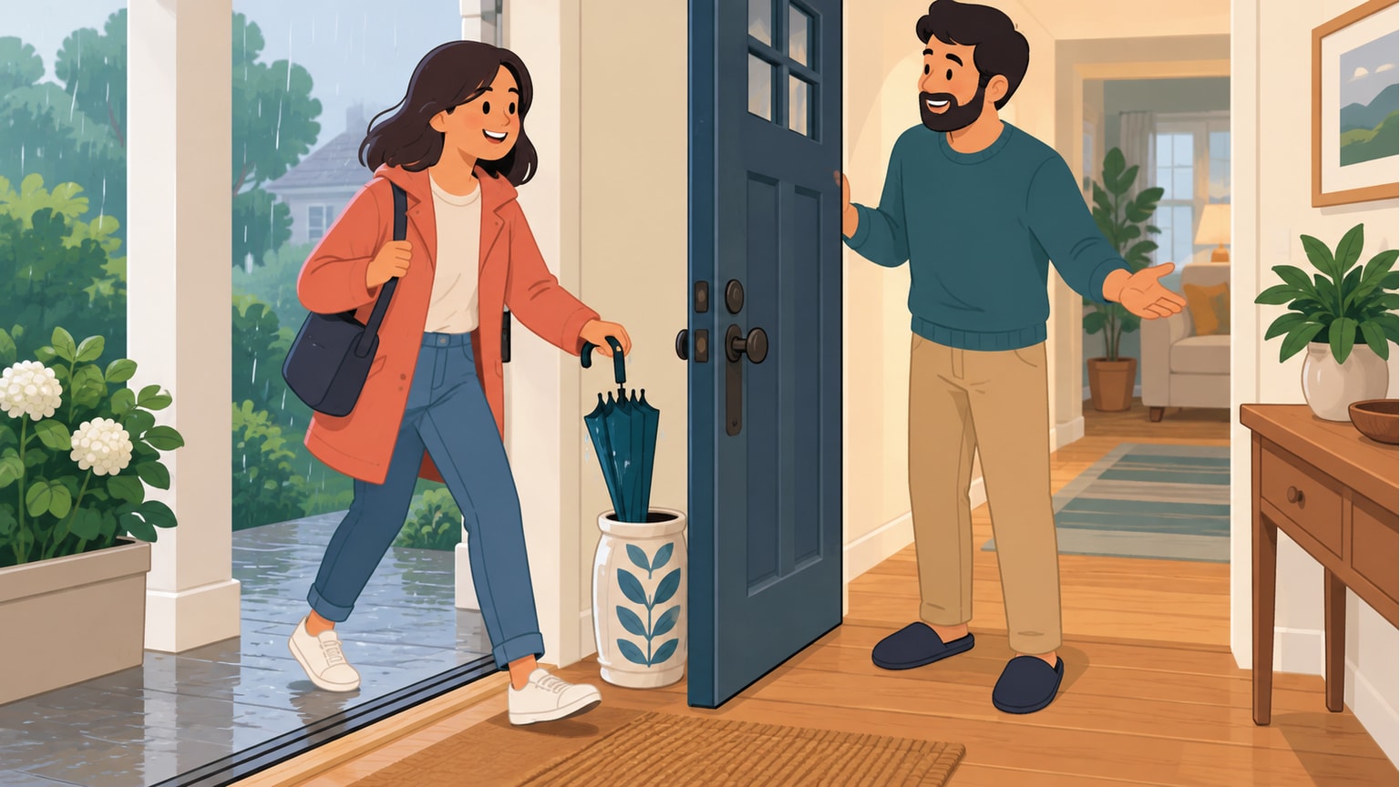 Minh họa come in: đi vào
