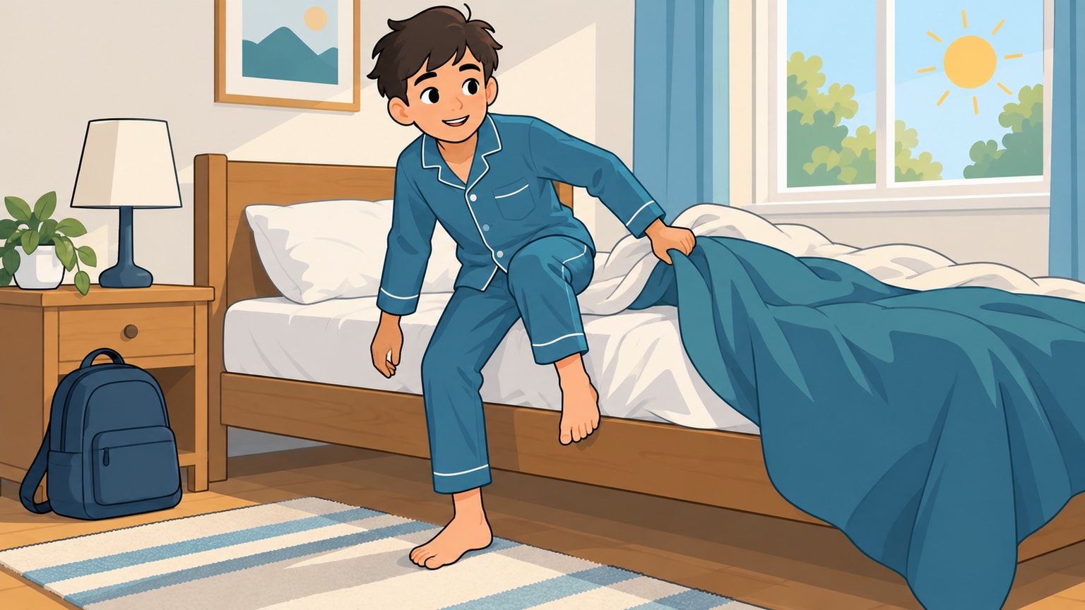 Minh họa get up: ra khỏi giường