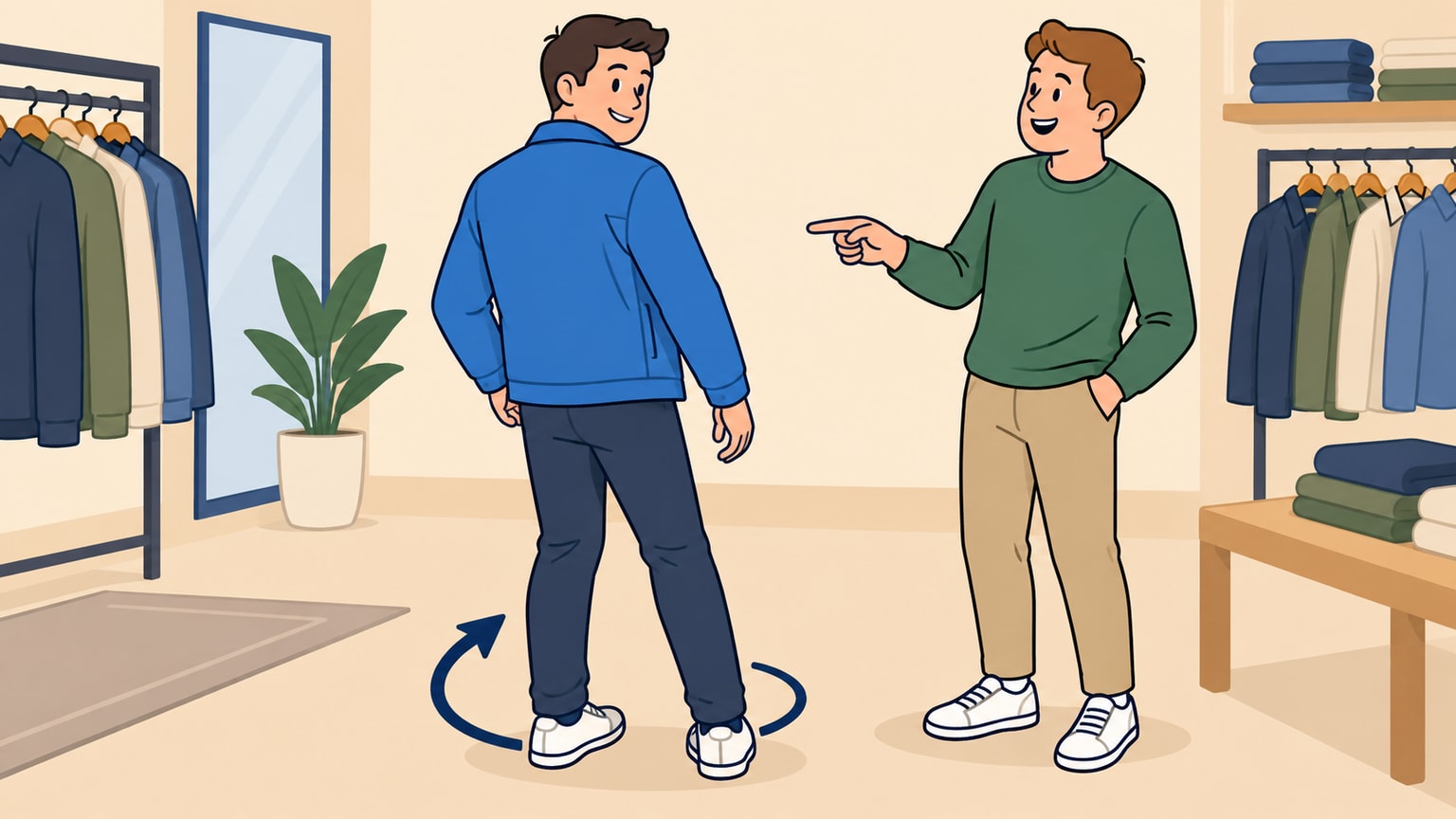 Minh họa turn around: quay ngược hướng