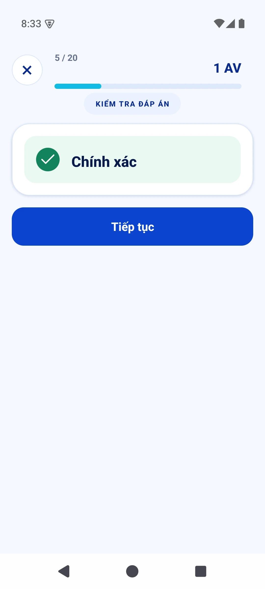 Ảnh minh họa phản hồi sau bài tập; chưa có ảnh riêng của dạng Đúng - Sai