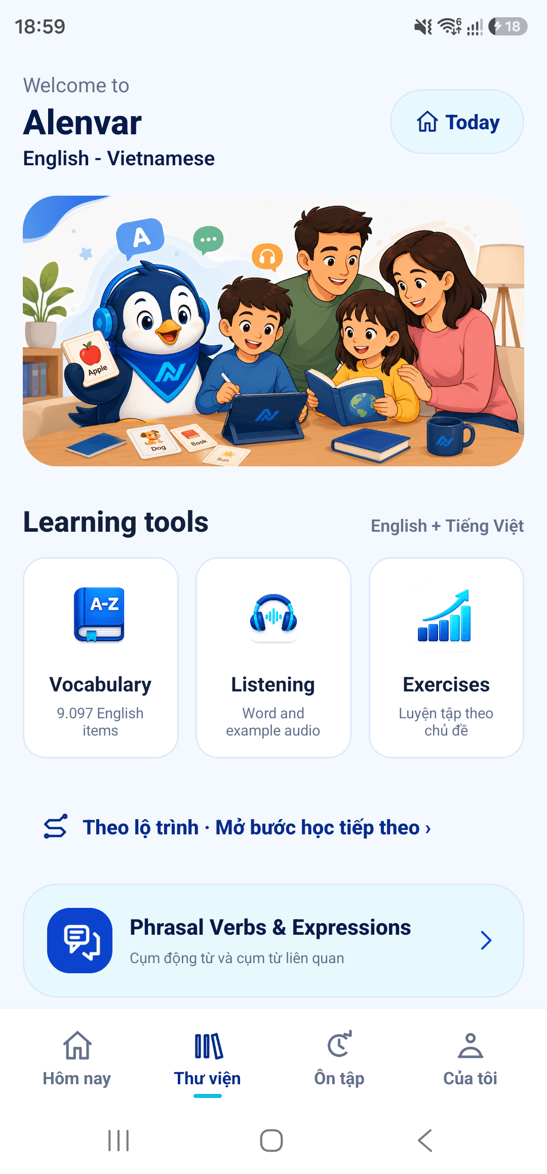 Thư viện học trên Android