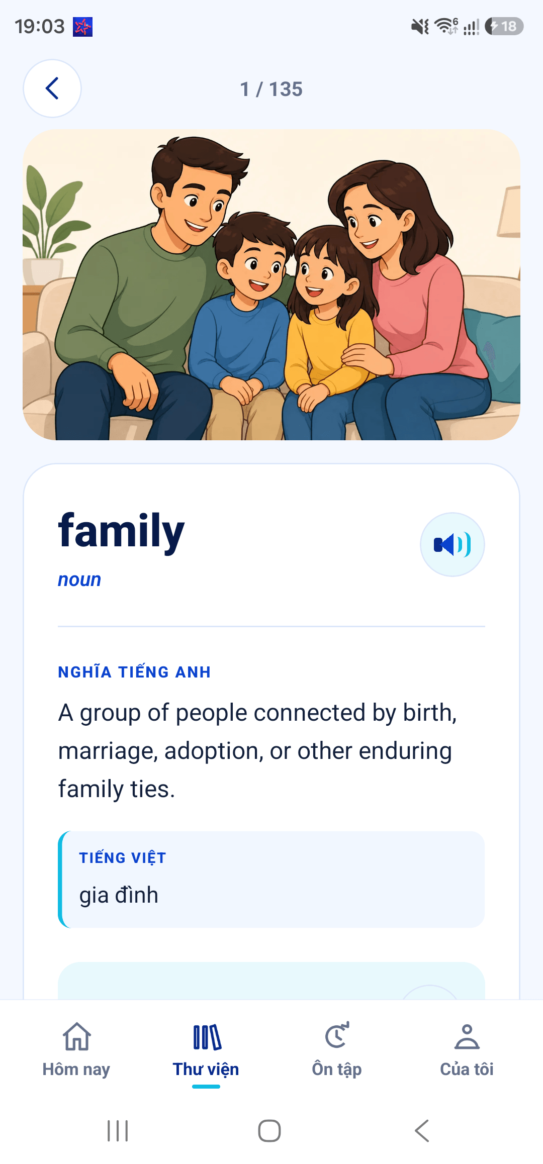 Hình, phát âm và nghĩa của family