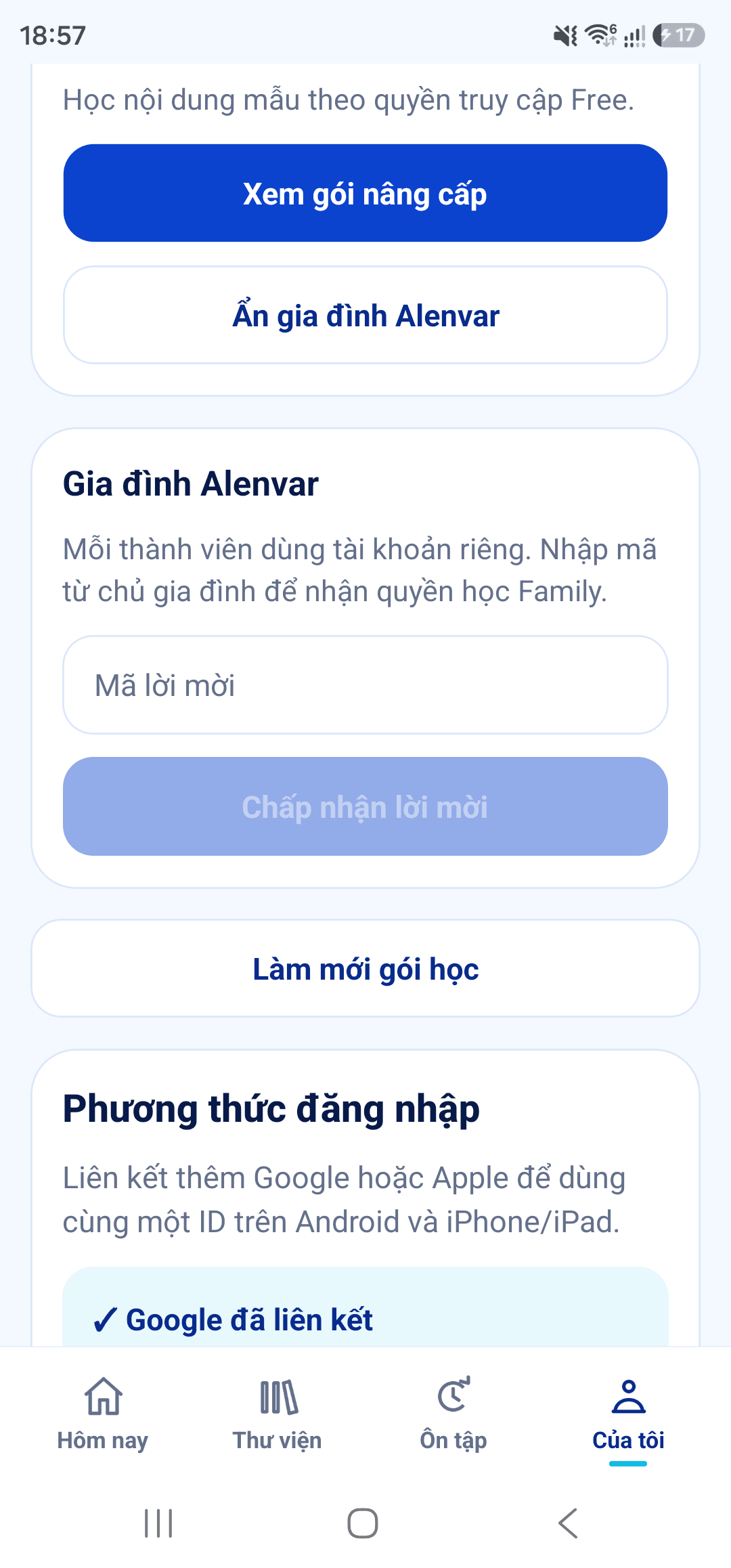Tham gia gia đình Alenvar