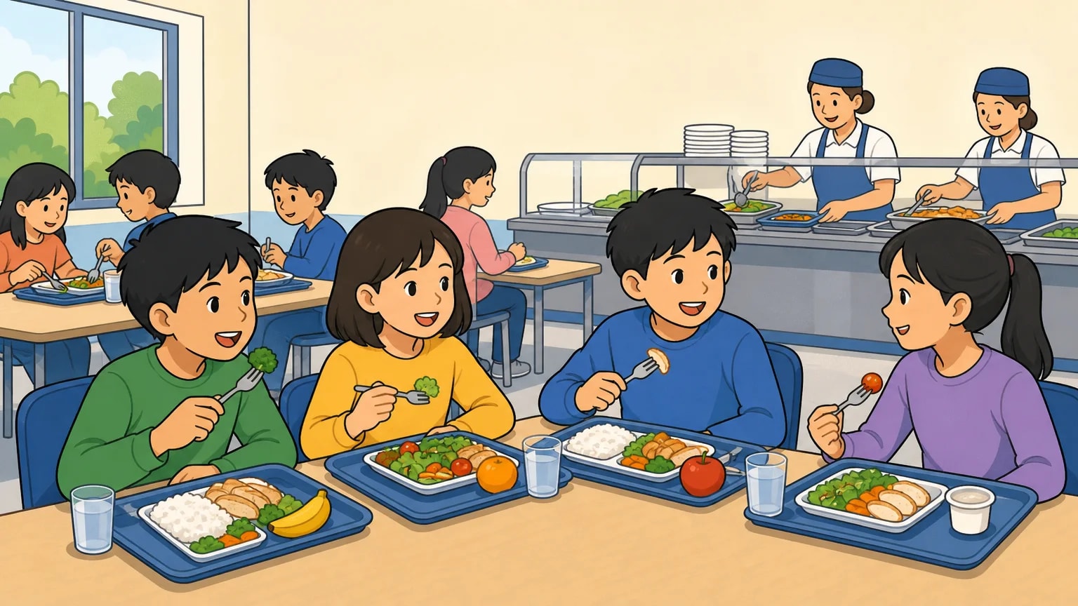 Minh họa school lunch