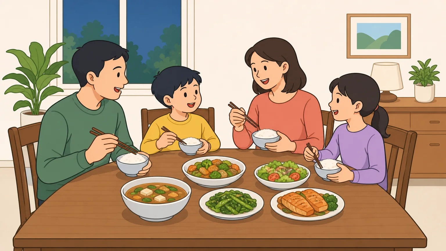 Minh họa family dinner