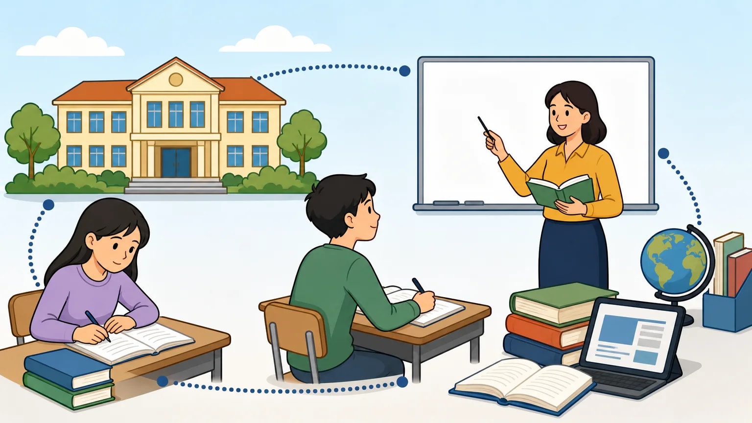 Hình minh họa nội dung ở trường học
