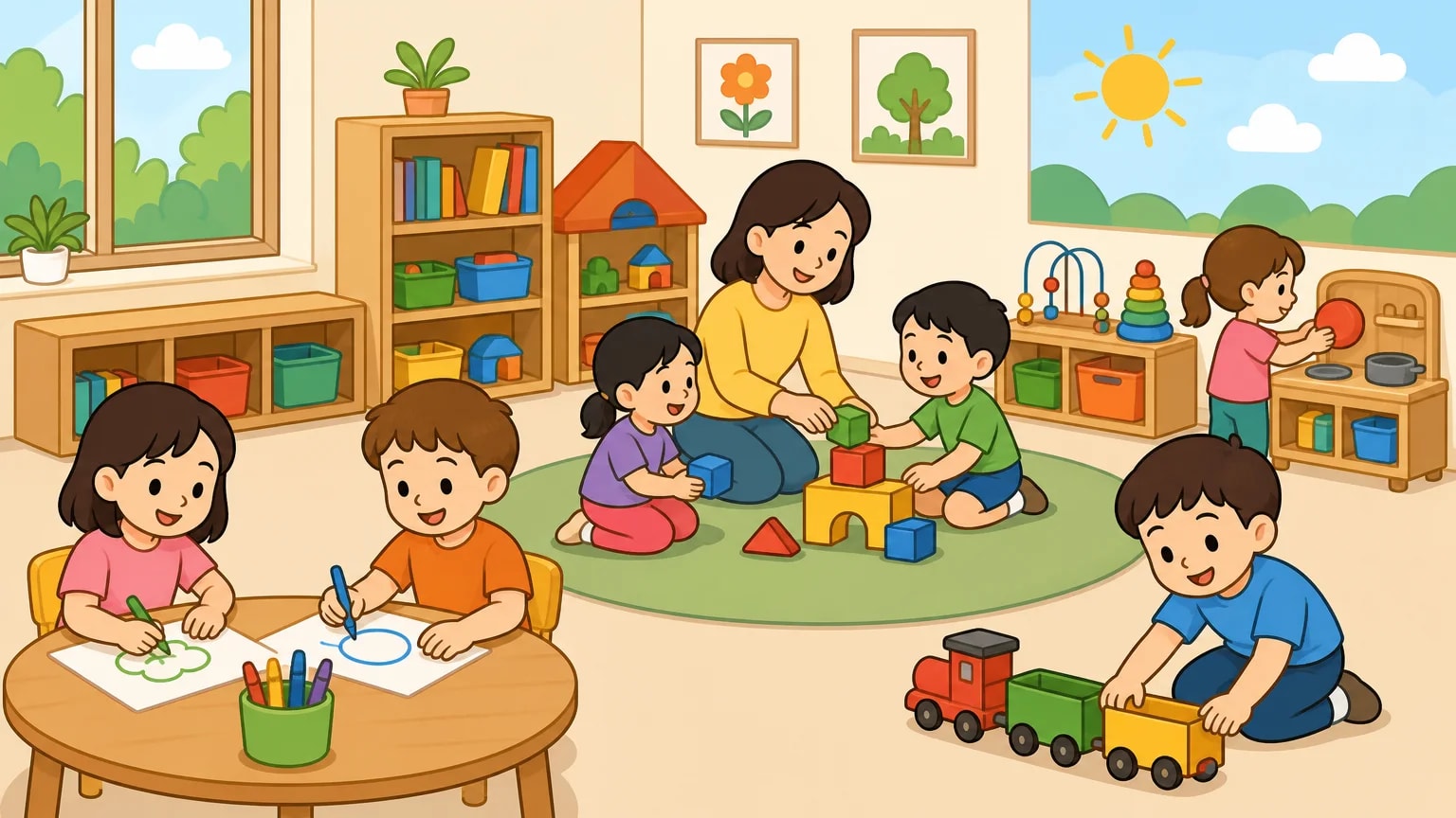 Minh họa trường mầm non