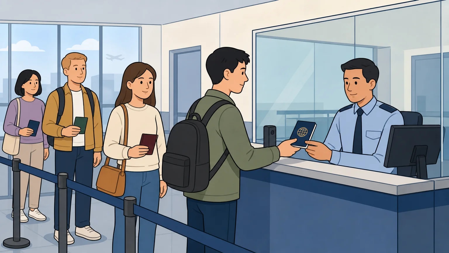Minh họa passport control