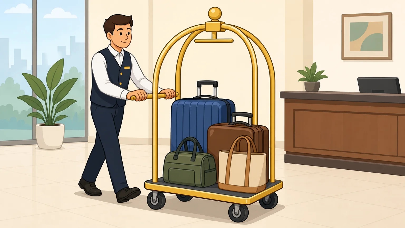 Minh họa luggage cart