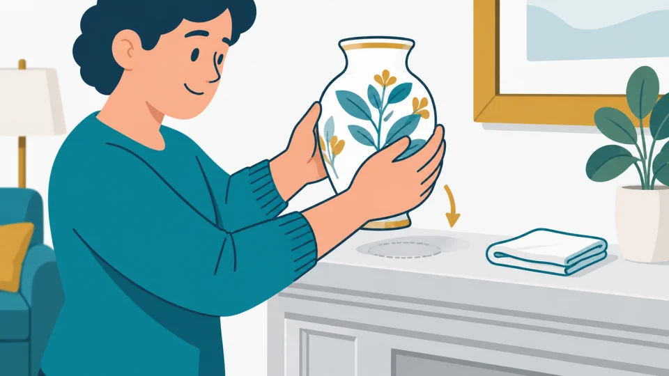 Illustration of put back: return something to its previous place