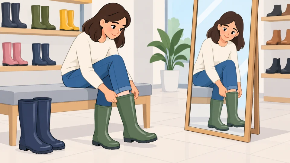 Illustration of try on: test the fit of clothing